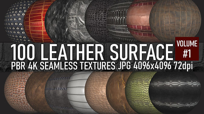 100 various leather PBR seamless 4k textures with normal maps Texture
