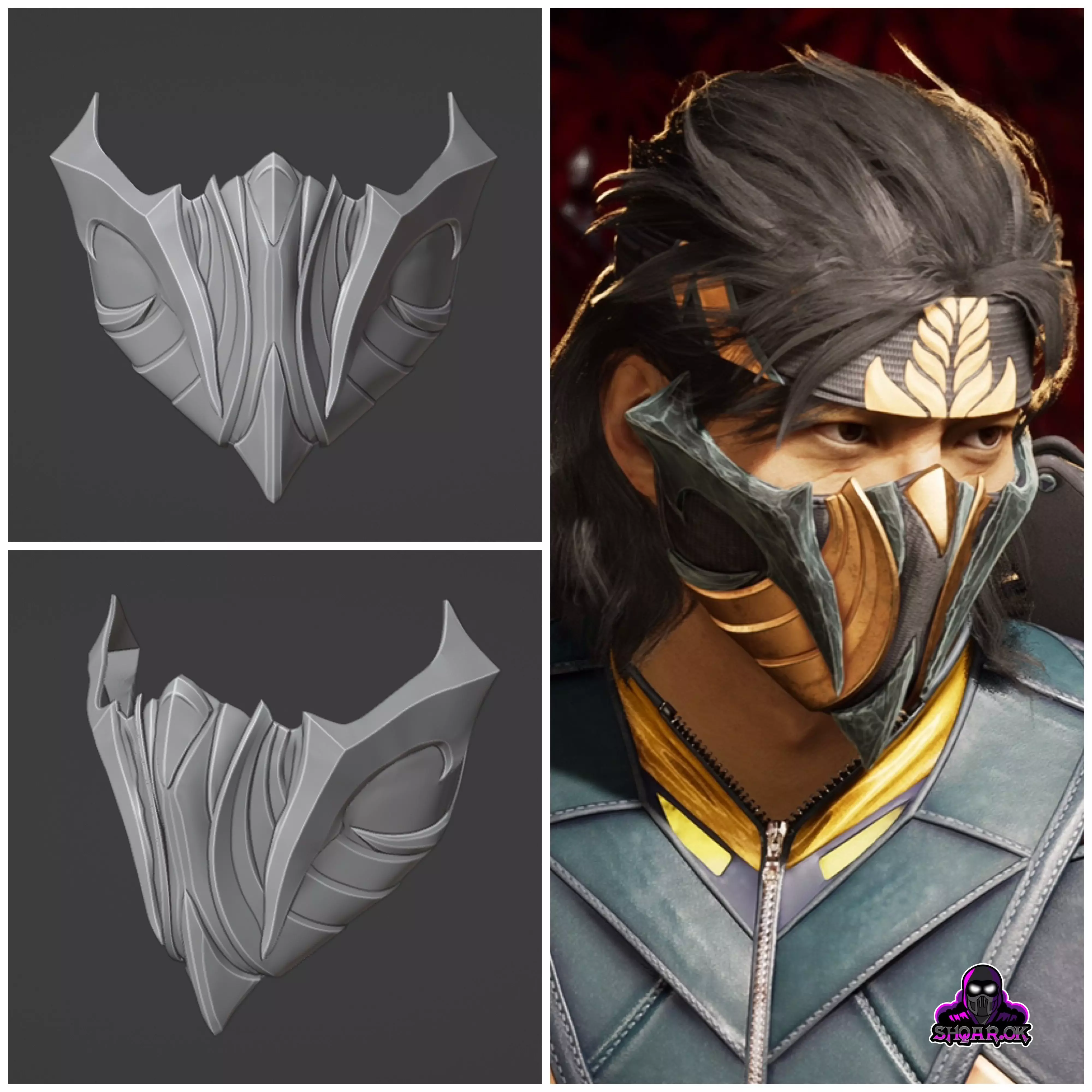 Takeda mask  from MK1 -  Vengeful Heart 3D print model_0