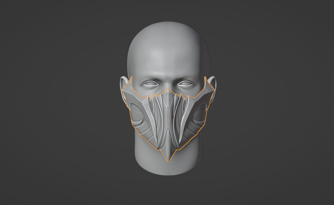 Takeda mask  from MK1 -  Vengeful Heart 3D print model_1