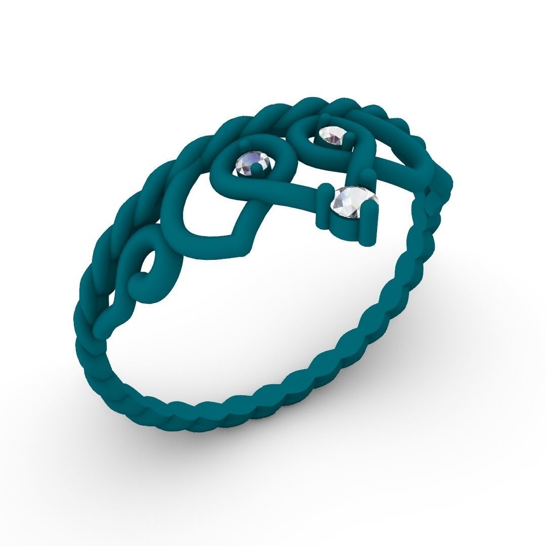 crown ring 3D print model_3