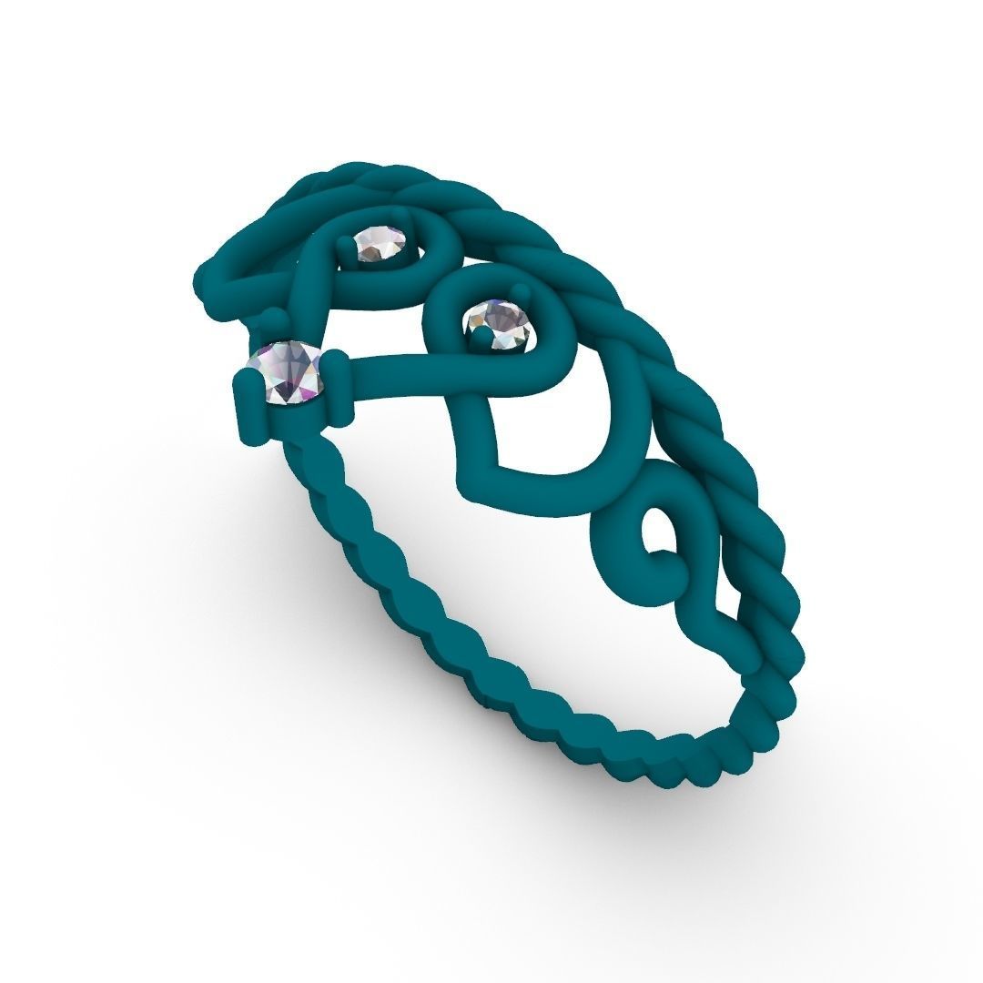 crown ring 3D print model_2