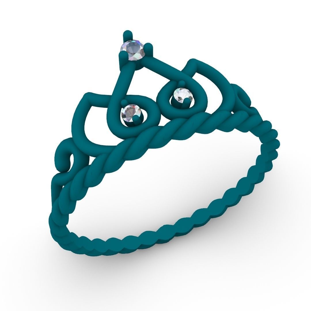 crown ring 3D print model_1