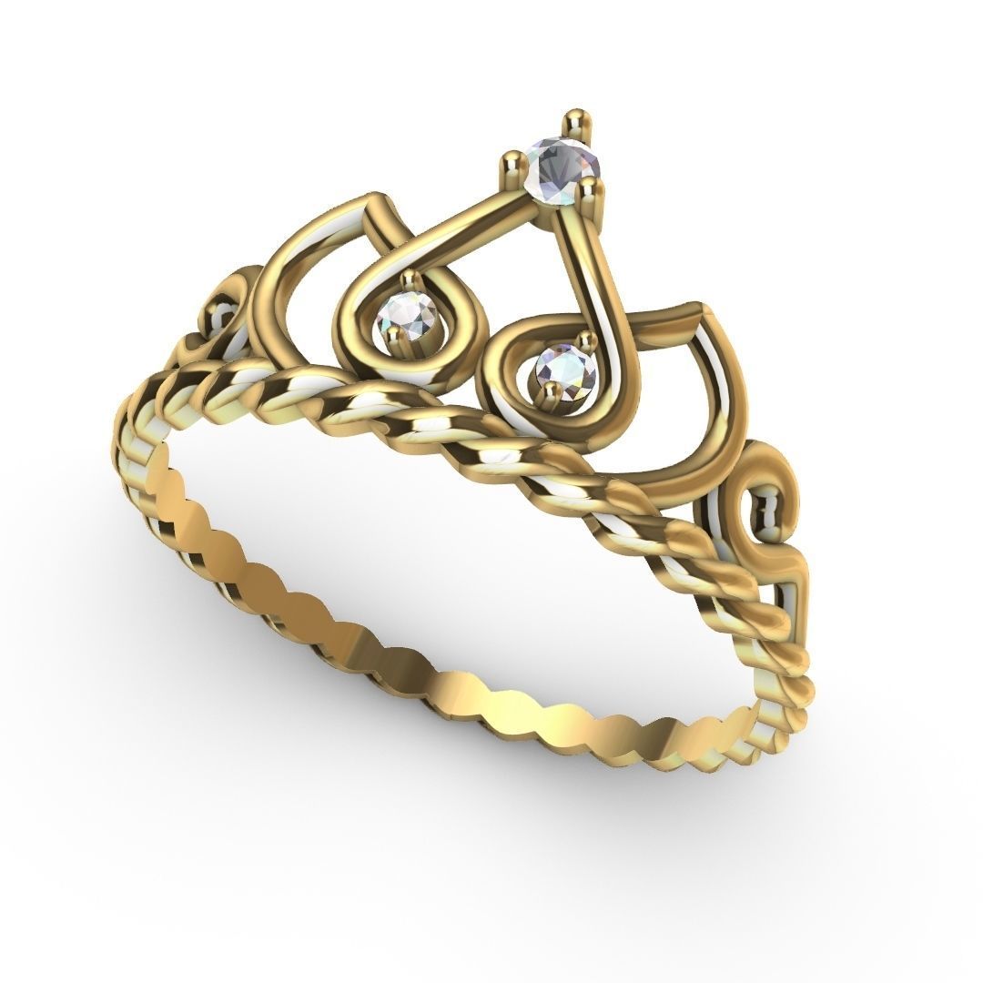 crown ring 3D print model_6