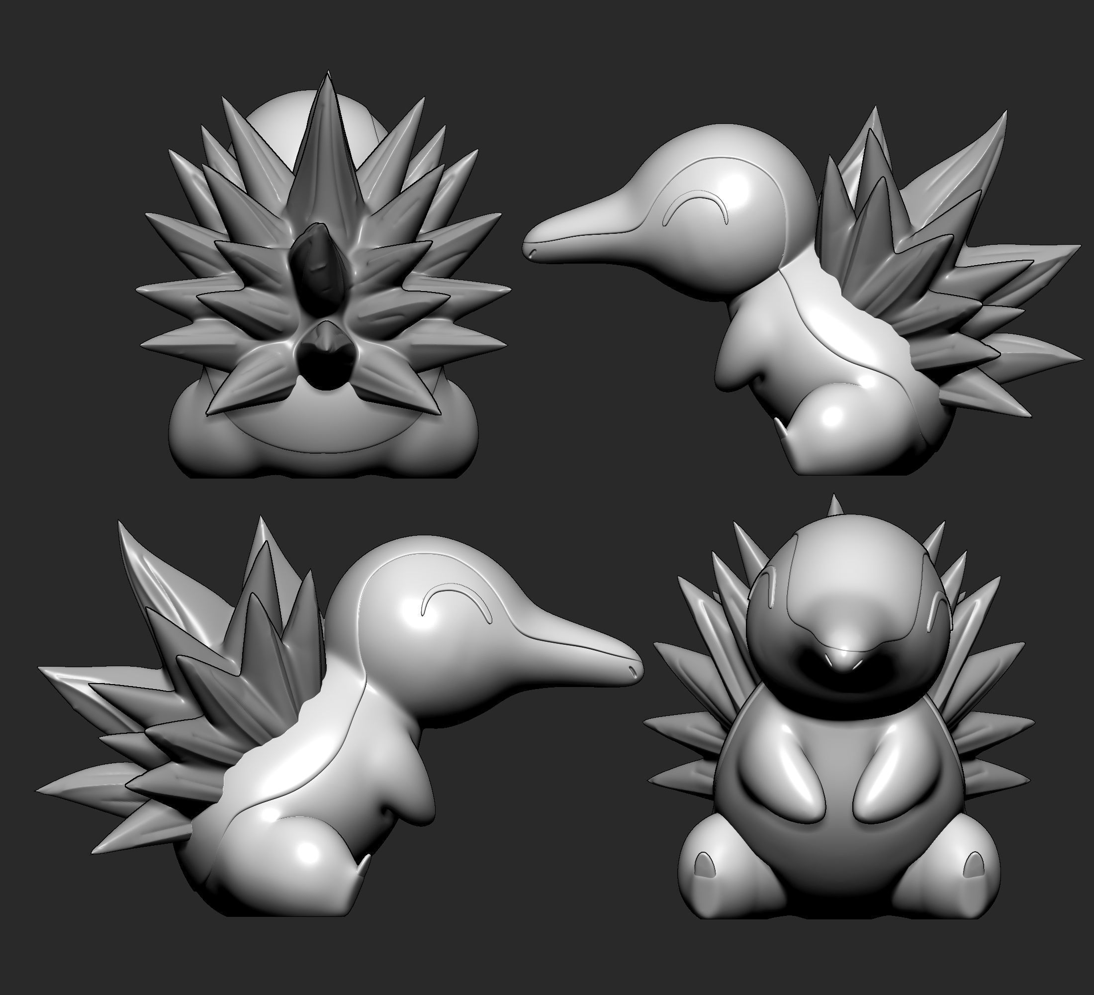 Pokemon - Cyndaquil with 2 poses 3D print model_4