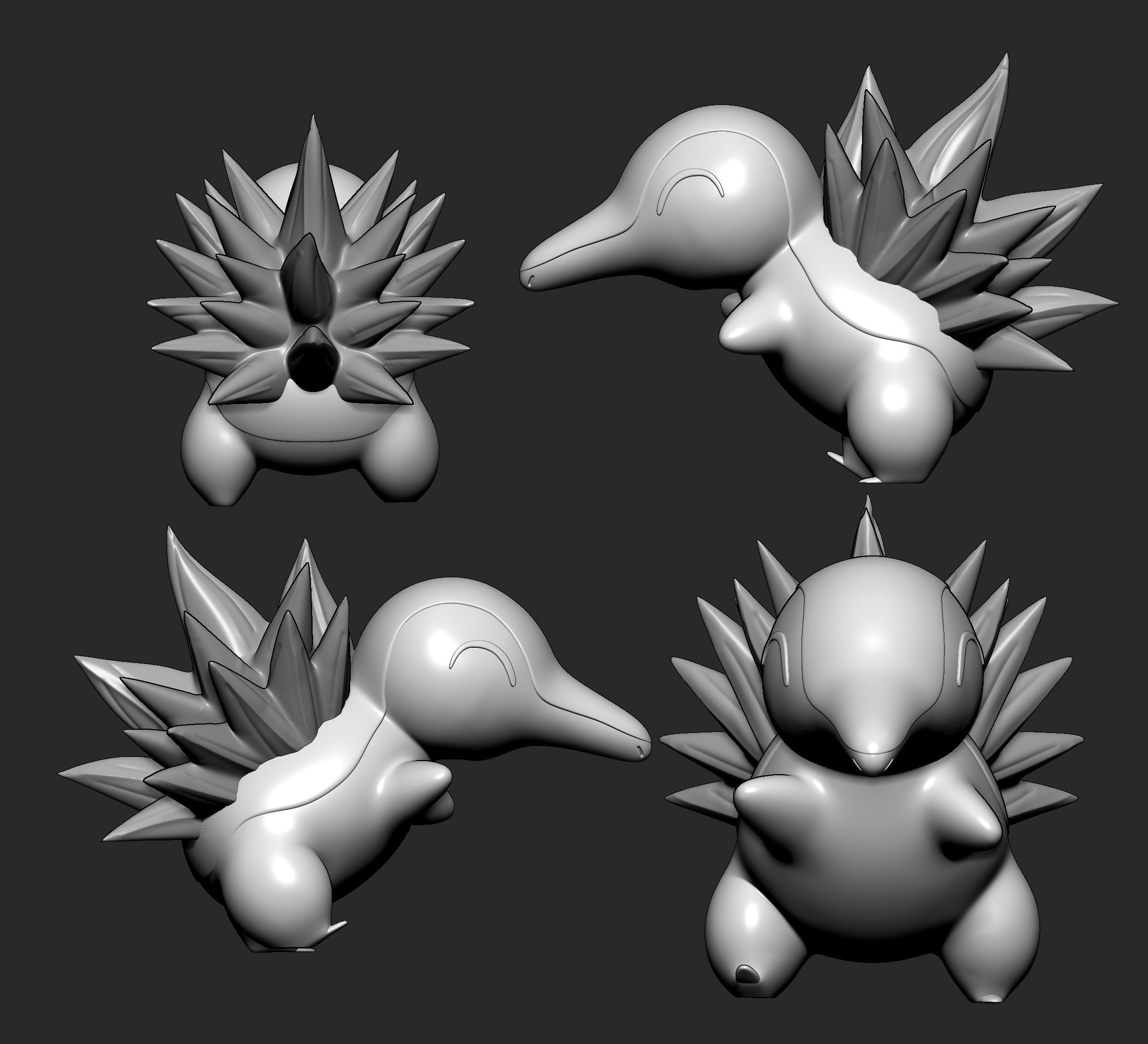 Pokemon - Cyndaquil with 2 poses 3D print model_9