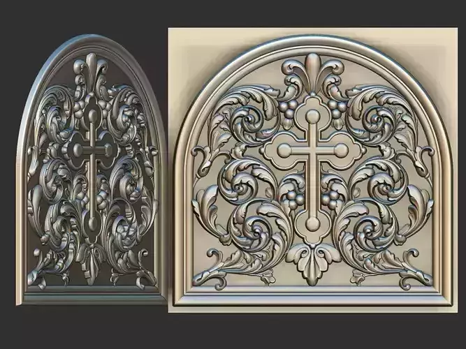 Church panel with a cross