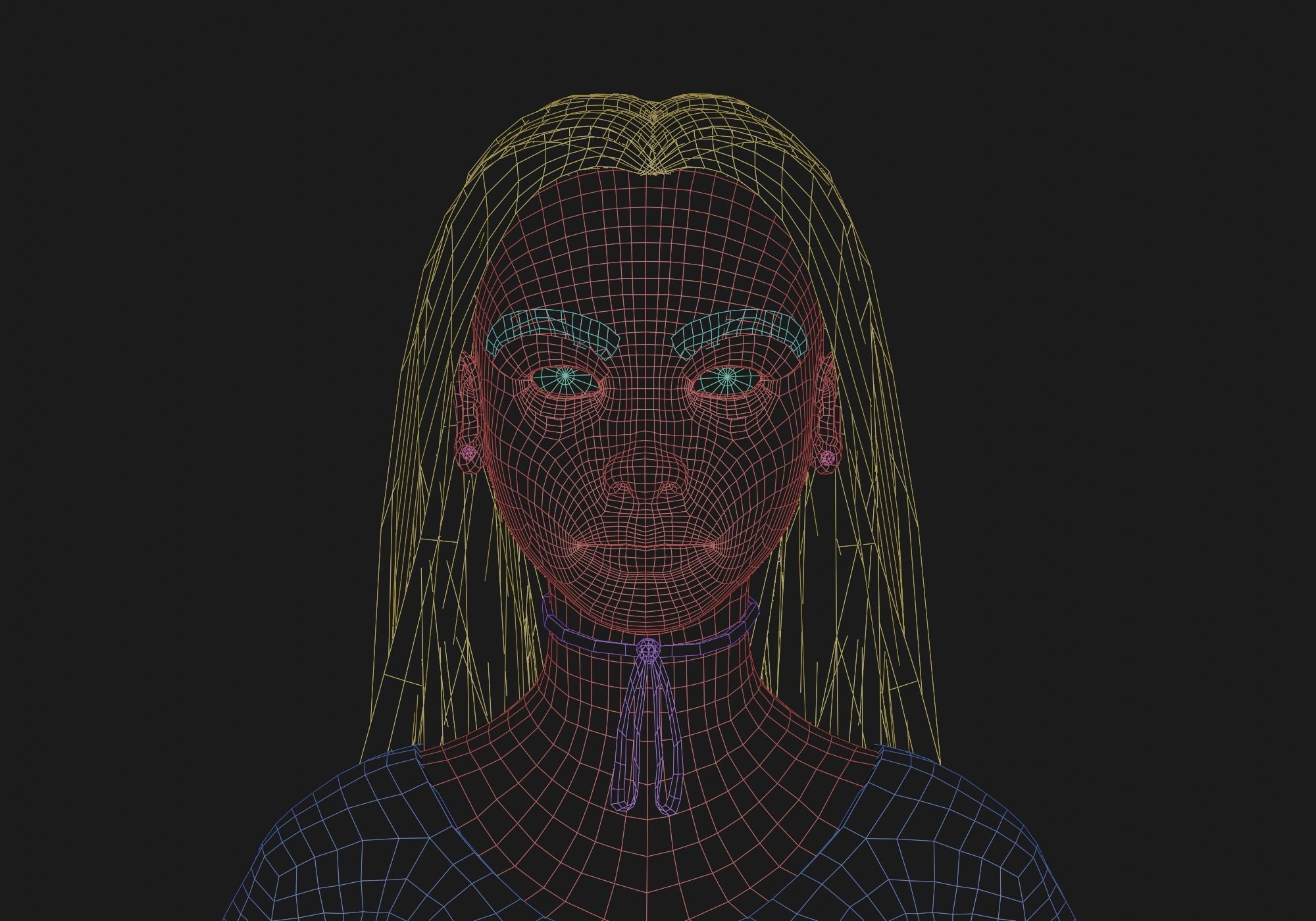 blond beautiful woman V26413  Low-poly 3D model_11