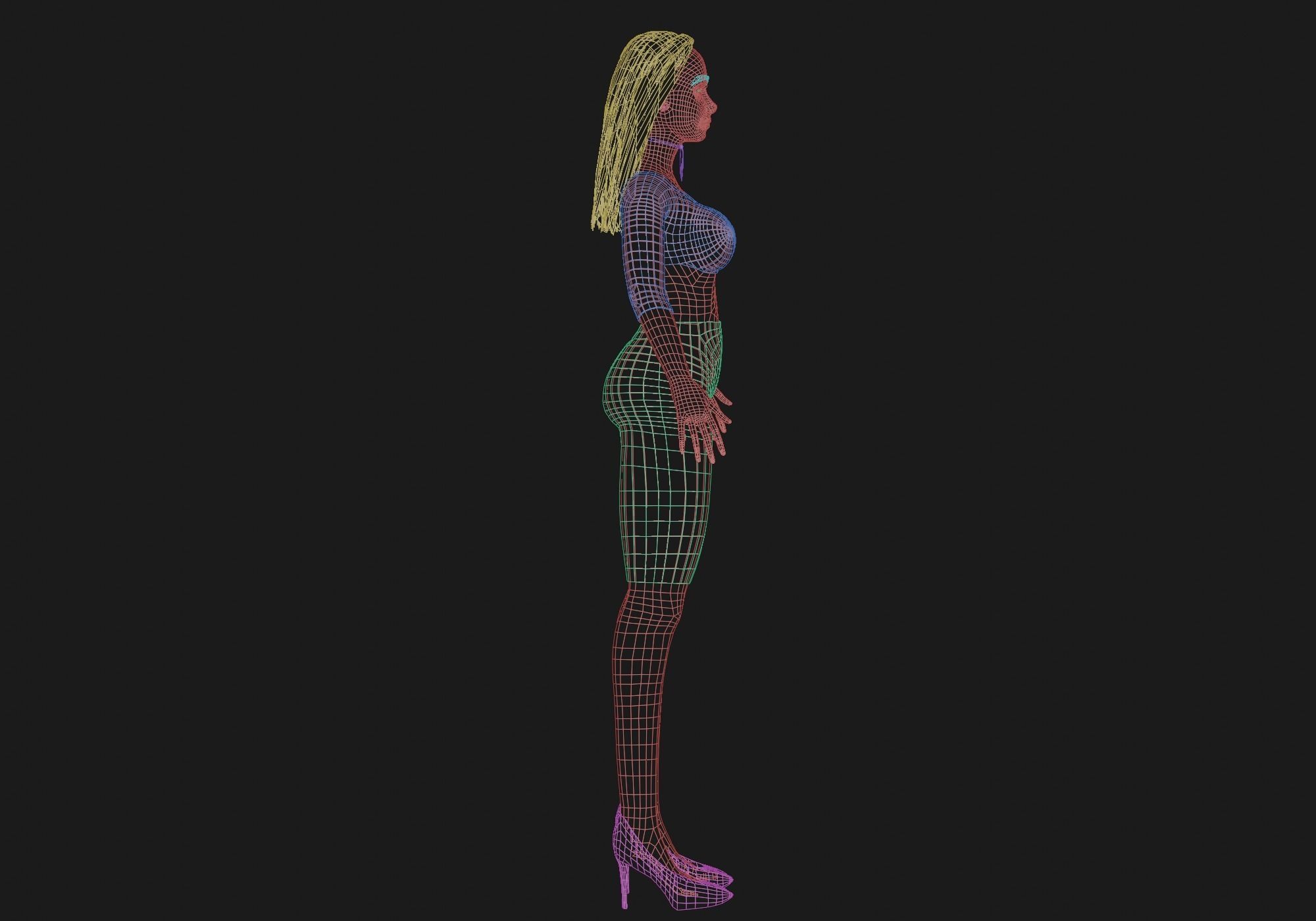 blond beautiful woman V26413  Low-poly 3D model_13