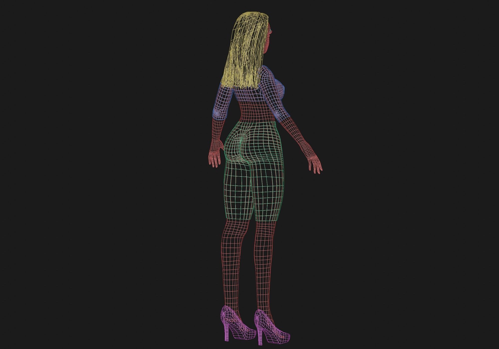 blond beautiful woman V26413  Low-poly 3D model_14