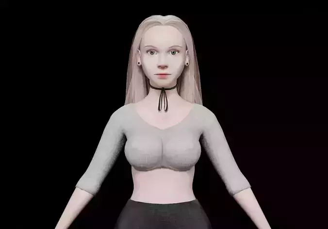 blond beautiful woman V26413  Low-poly 3D model