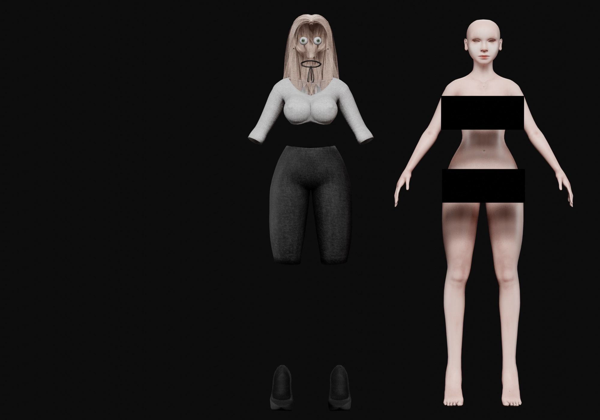 blond beautiful woman V26413  Low-poly 3D model_8