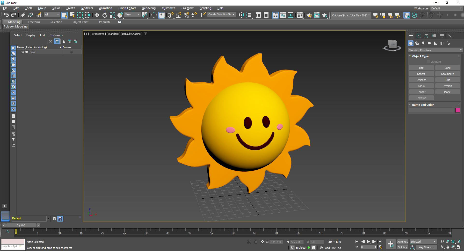 Prop99 Sun Low-poly 3D model_9