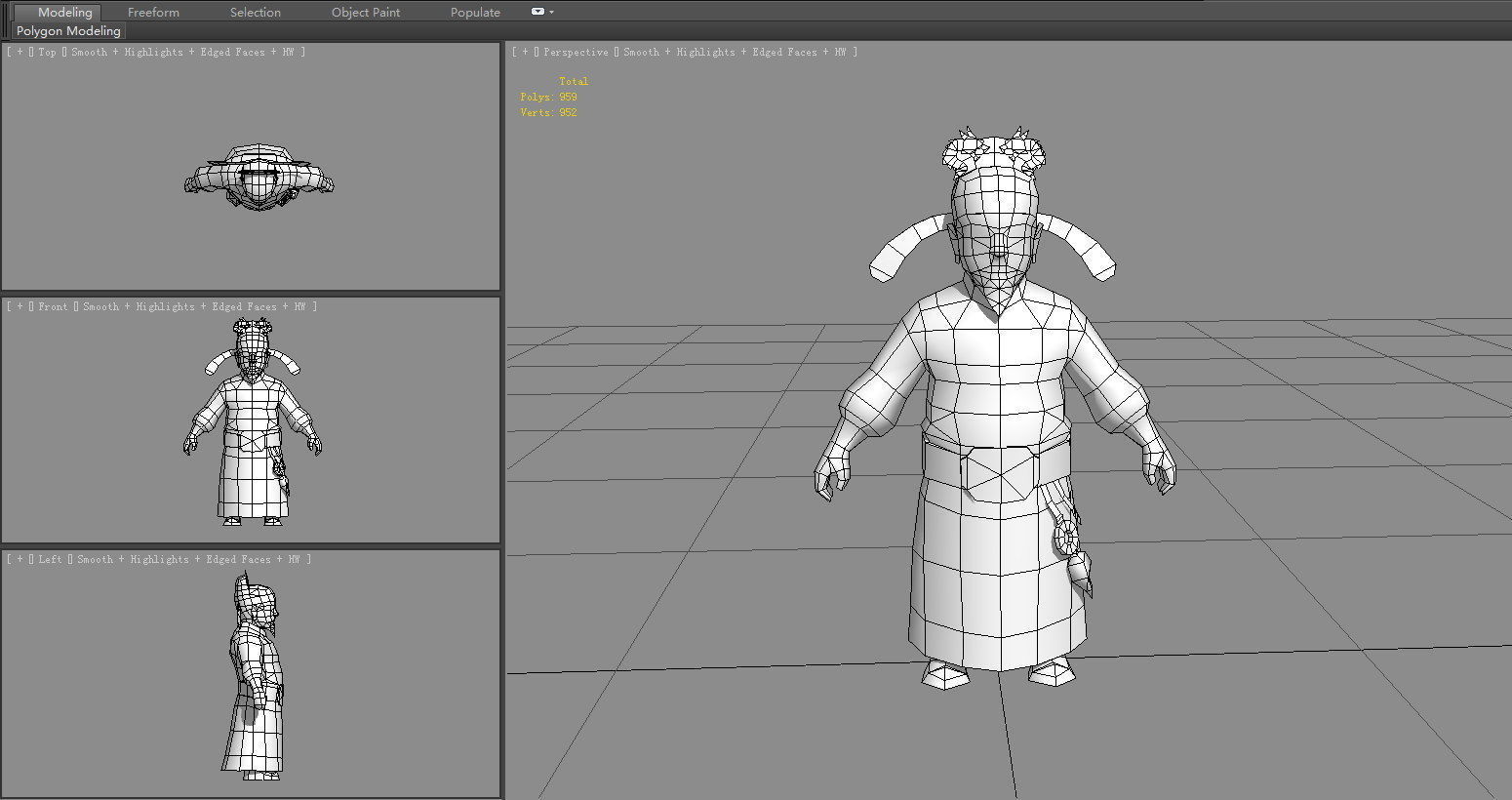 Ancient Chinese Emperor - Cartoon King Low-poly 3D model_6