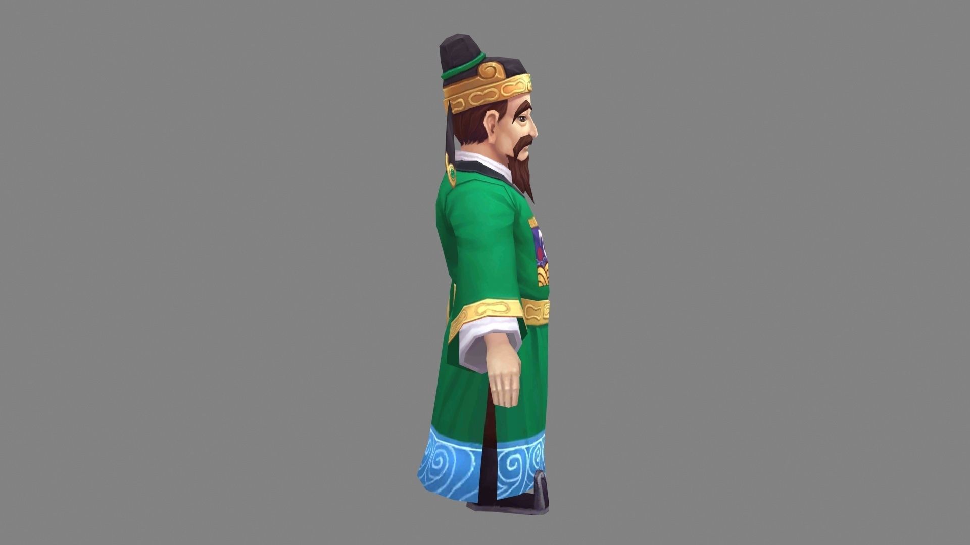 Ancient Chinese Minister - Cartoon Official Low-poly 3D model_2