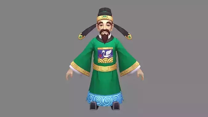 Ancient Chinese Minister - Cartoon Official