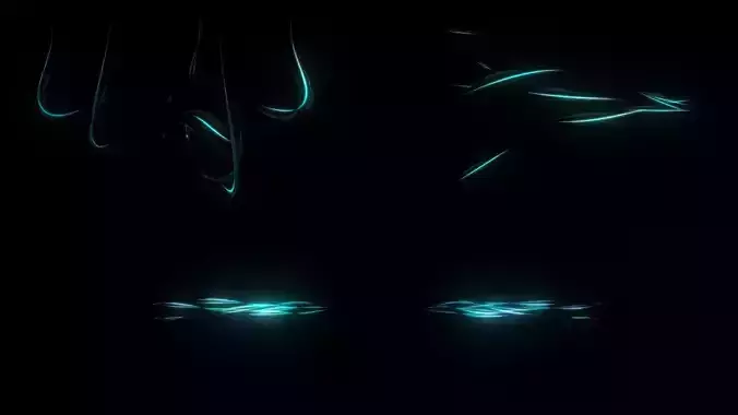 Wind flowing lines light animation FX