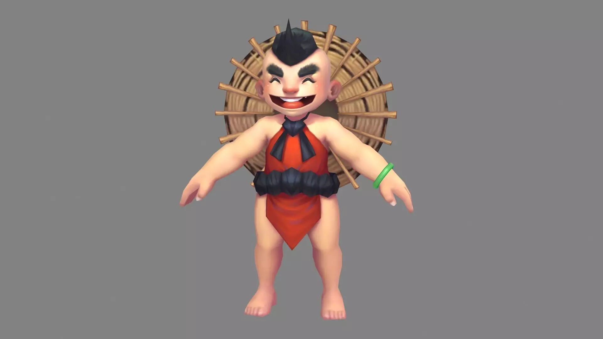 Cartoon Straw Hat Boy Low-poly 3D model