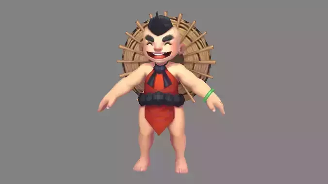 Cartoon Straw Hat Boy