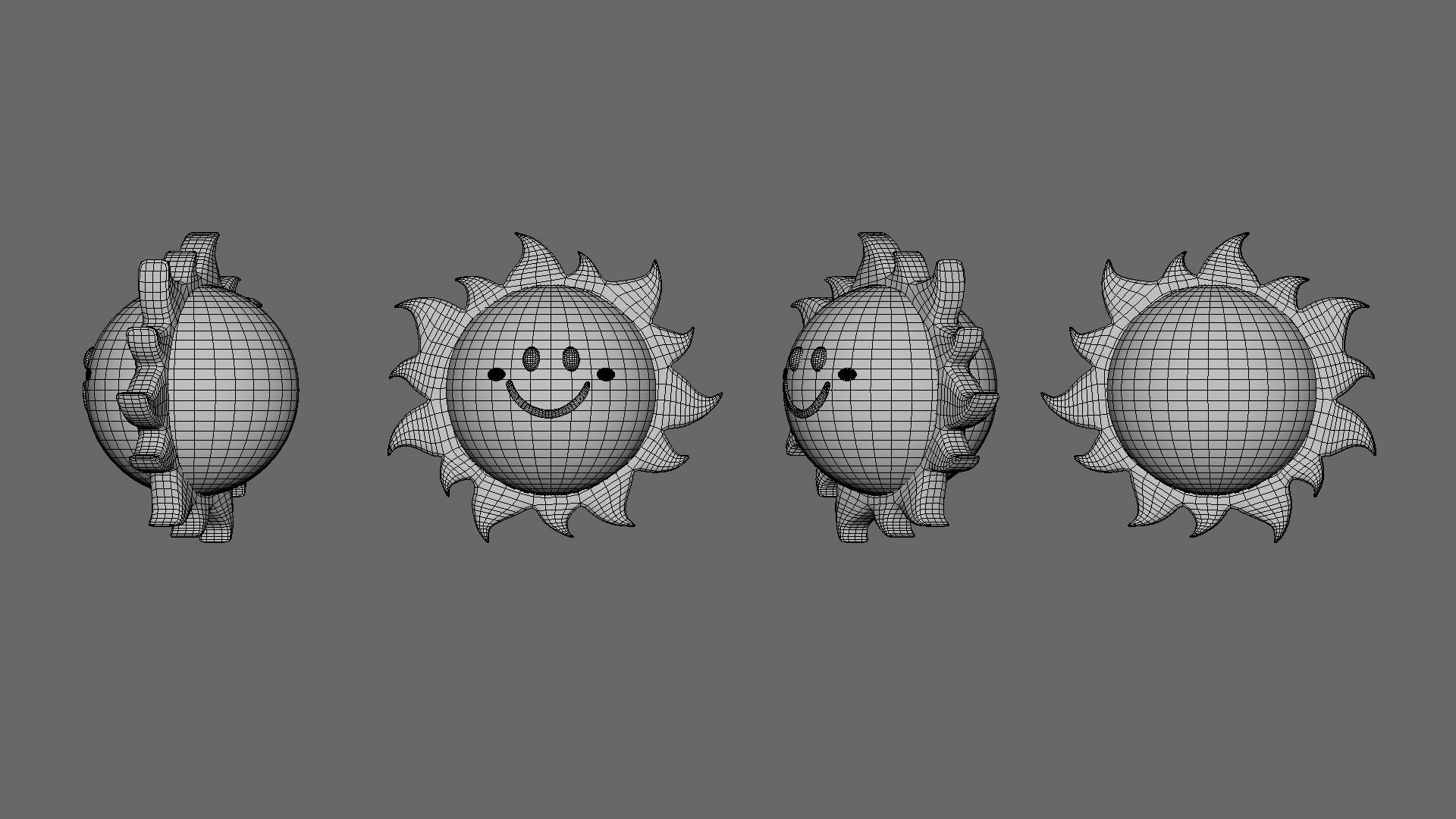 Prop100 Sun Low-poly 3D model_7