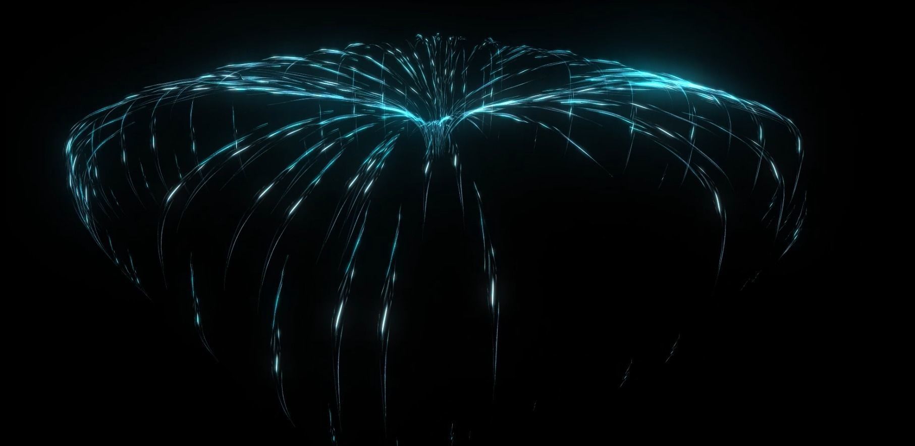 Wind flowing lines light central diffusion animation FX 3D model_2