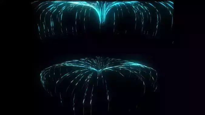 Wind flowing lines light central diffusion animation FX