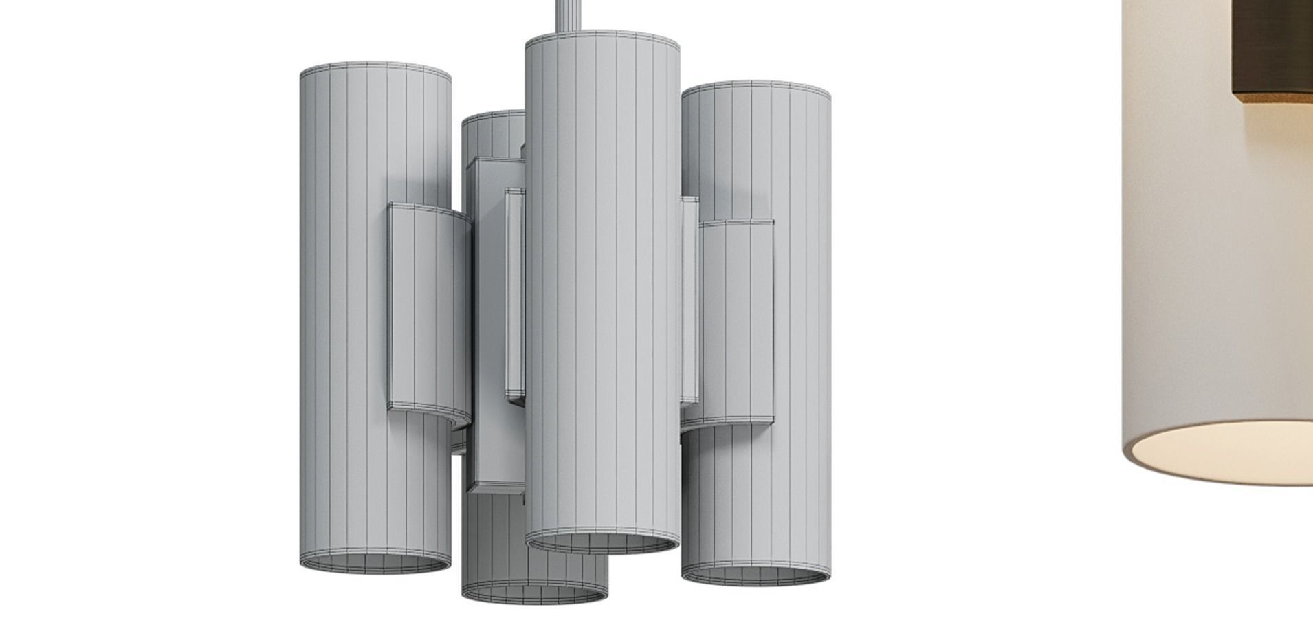 Unique Suspension pendant light Low-poly 3D model_10