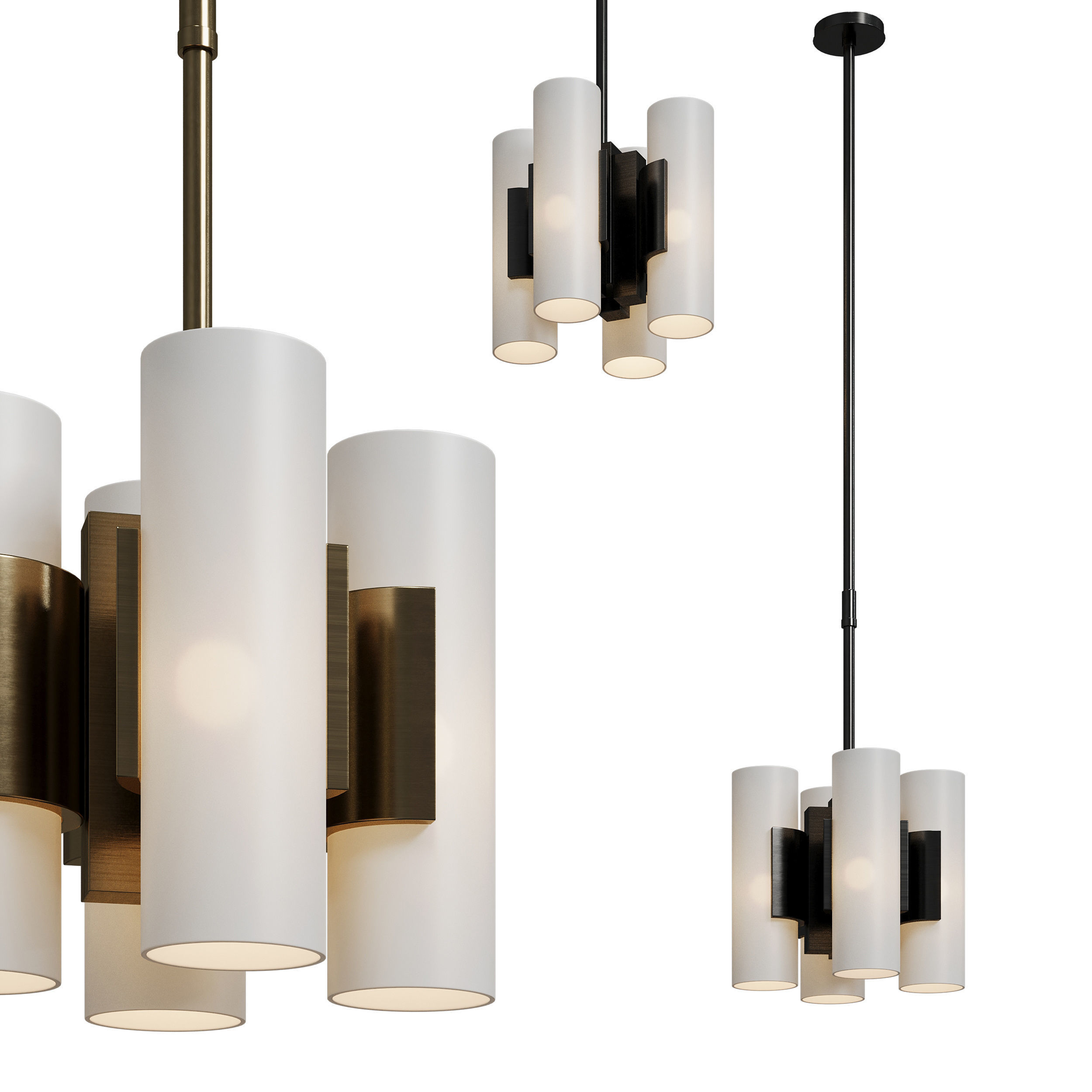 Unique Suspension pendant light Low-poly 3D model_3
