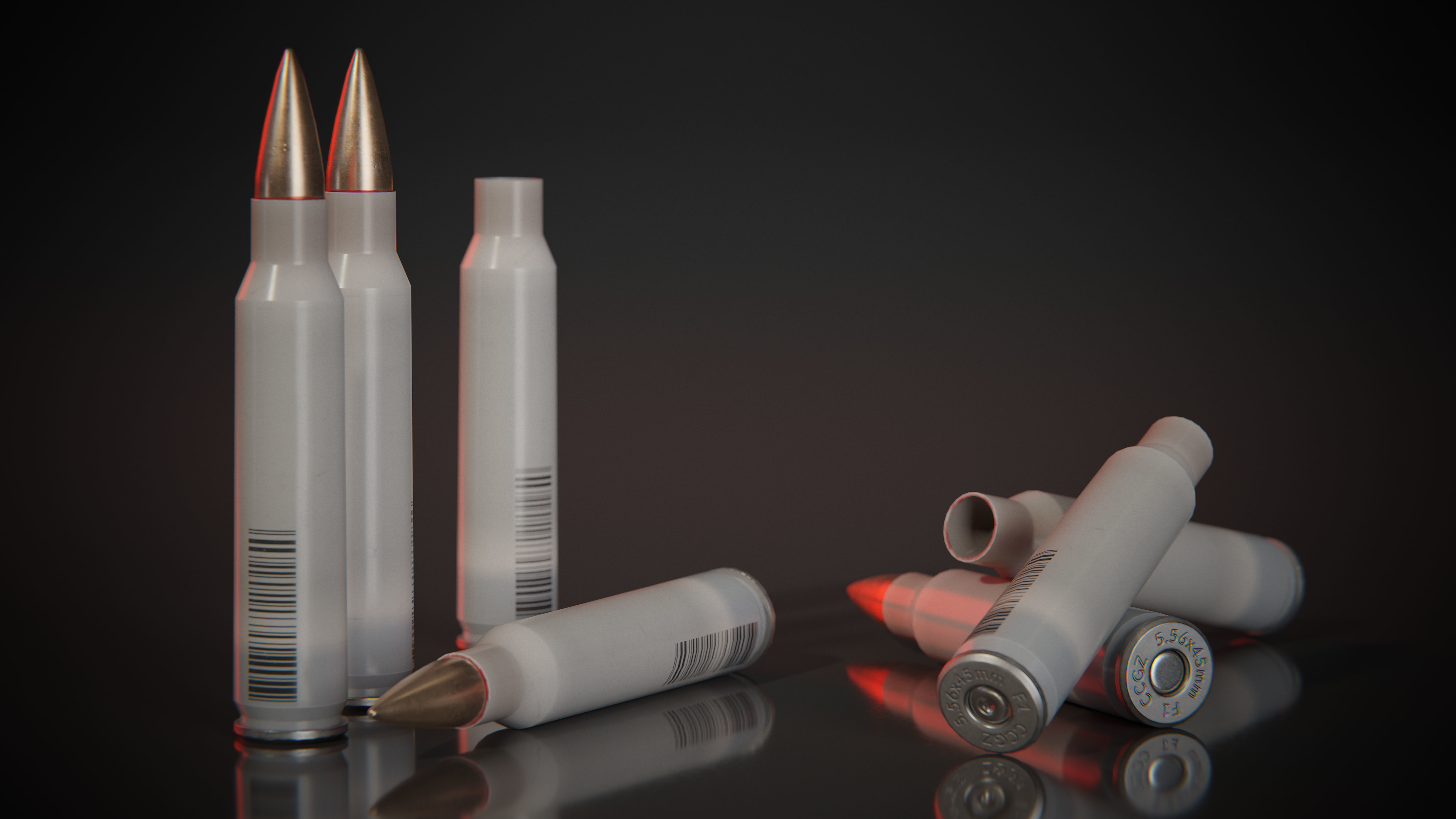556x45mm Nato Bullets Low-poly 3D model_4