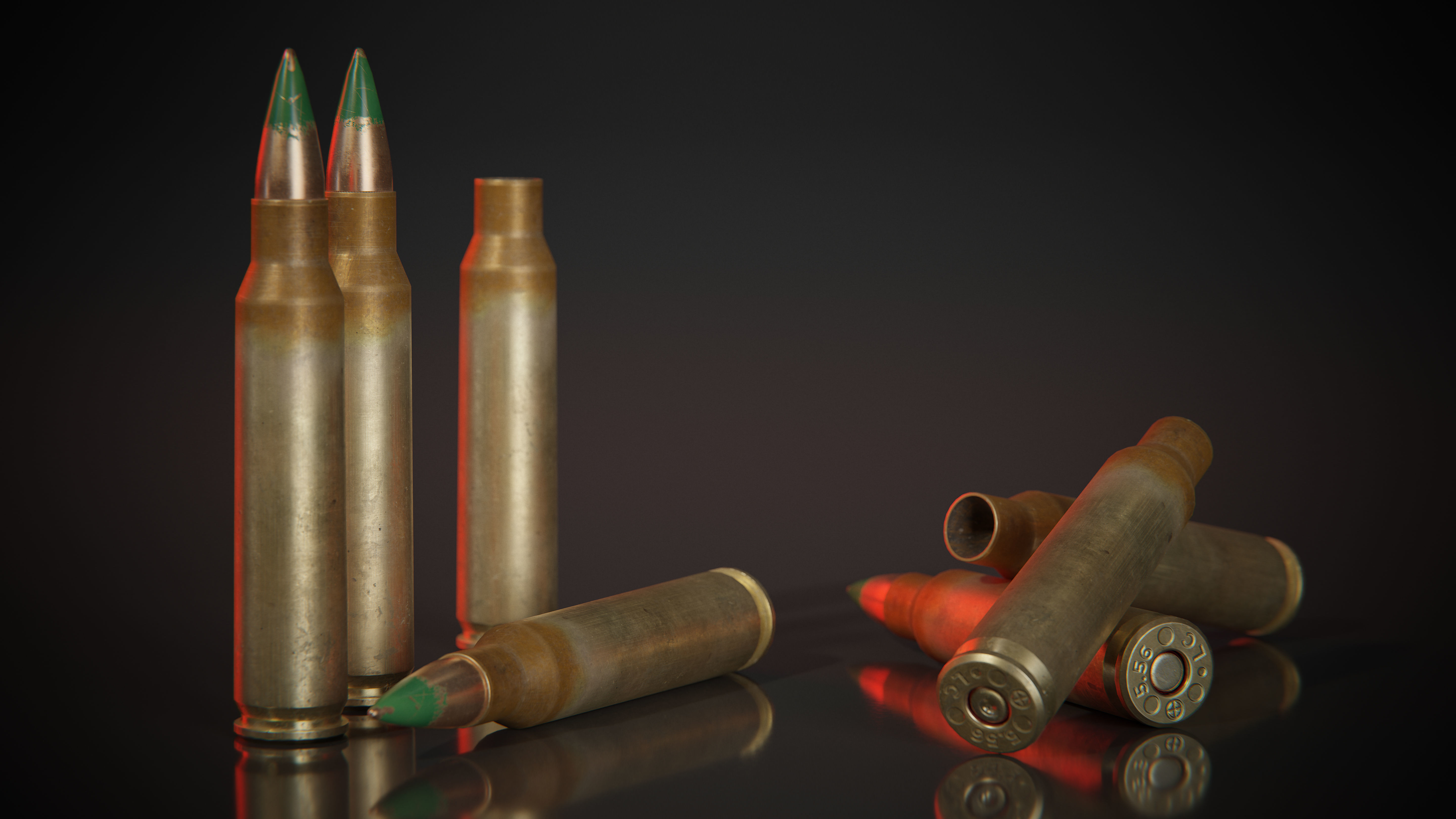 556x45mm Nato Bullets Low-poly 3D model_8