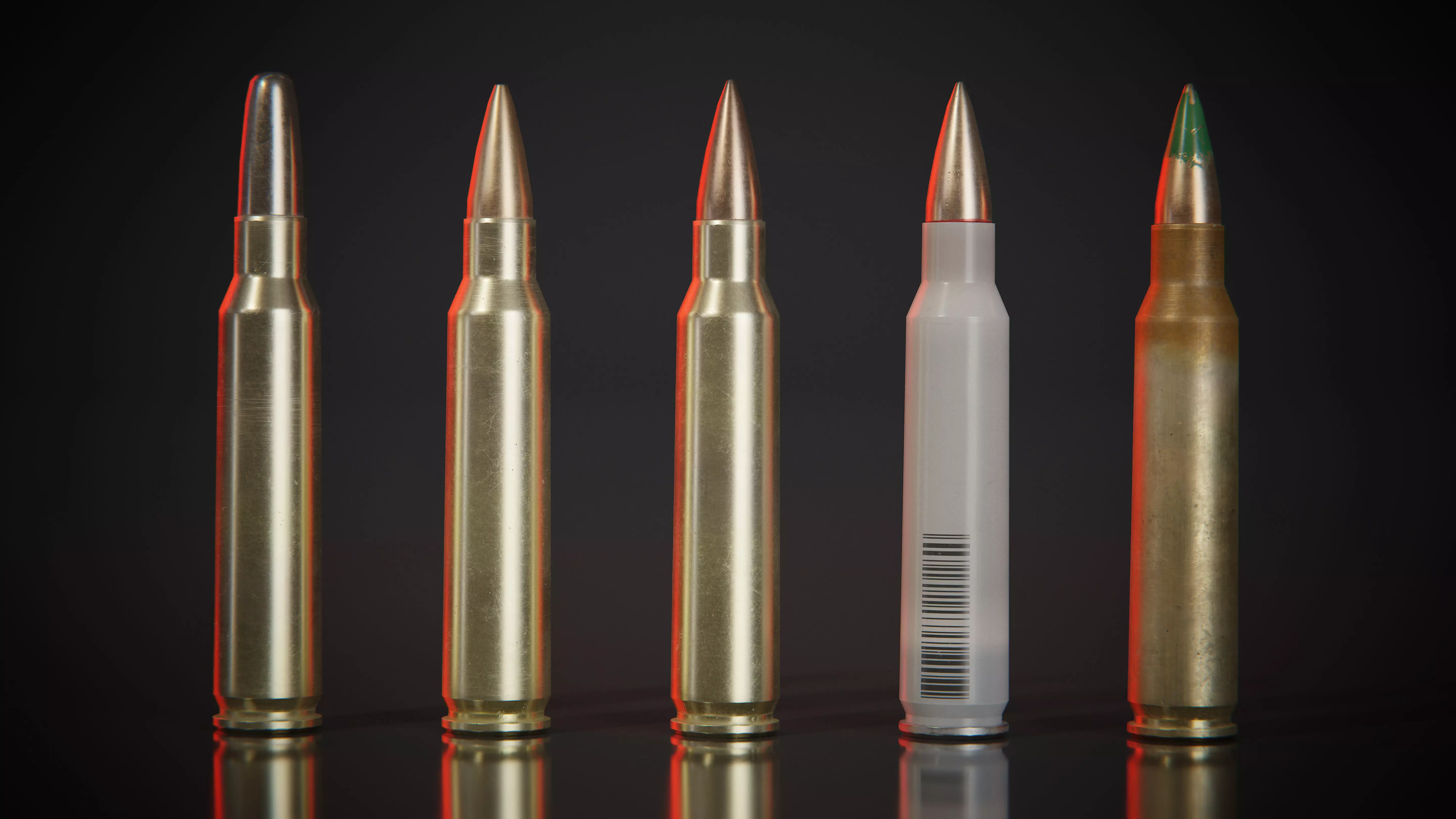 556x45mm Nato Bullets Low-poly 3D model_0