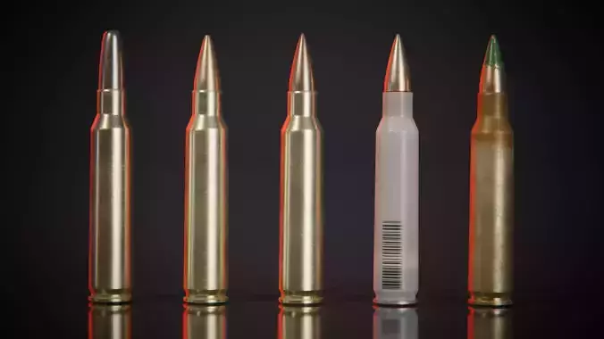 556x45mm Nato Bullets Low-poly 3D model
