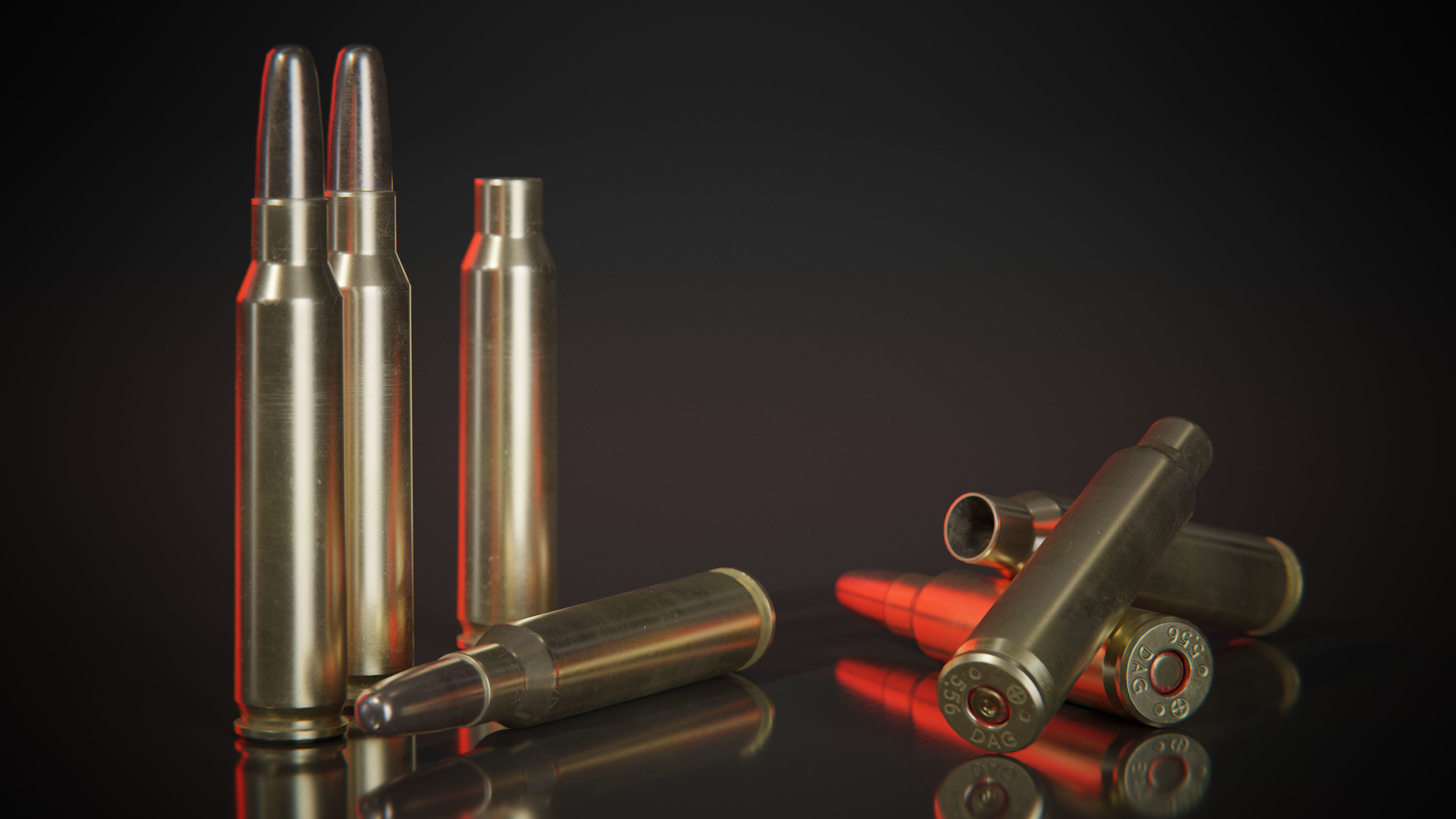 556x45mm Nato Bullets Low-poly 3D model_7
