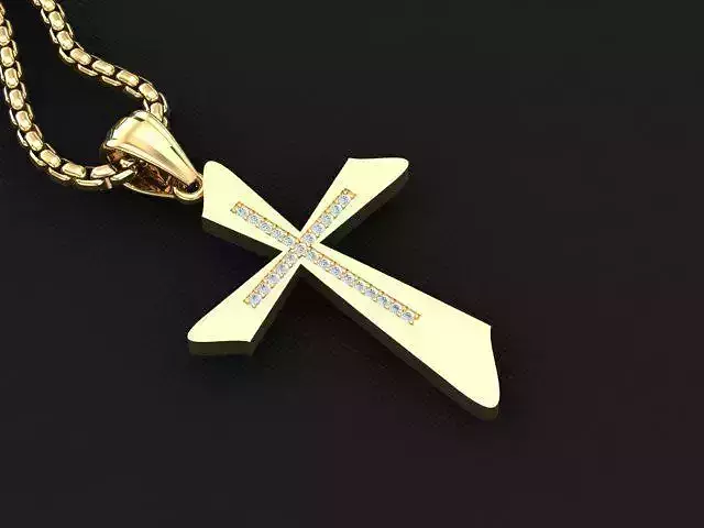 High Cross Pendant Light Gold 18K 3CP004 3D print model