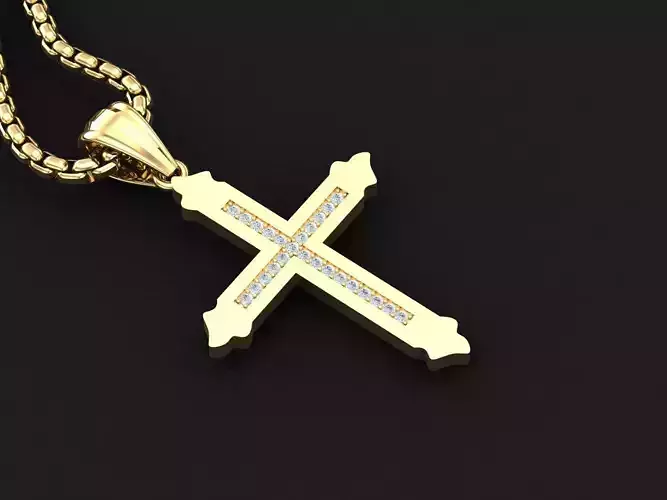 High Cross Pendant Light Gold 18K 3CP003 3D print model