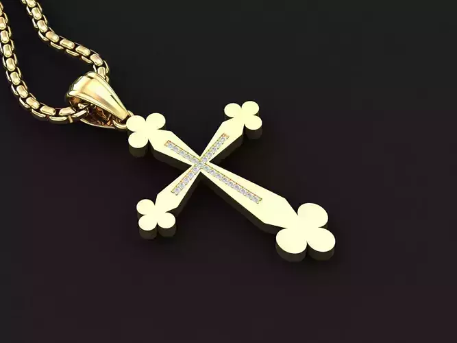 High Cross Pendant Light Gold 18K 3CP002 3D print model