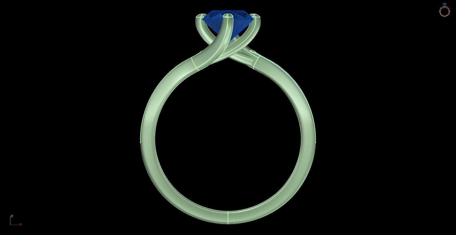Iight Weight Engagement Ring 3D print model_1