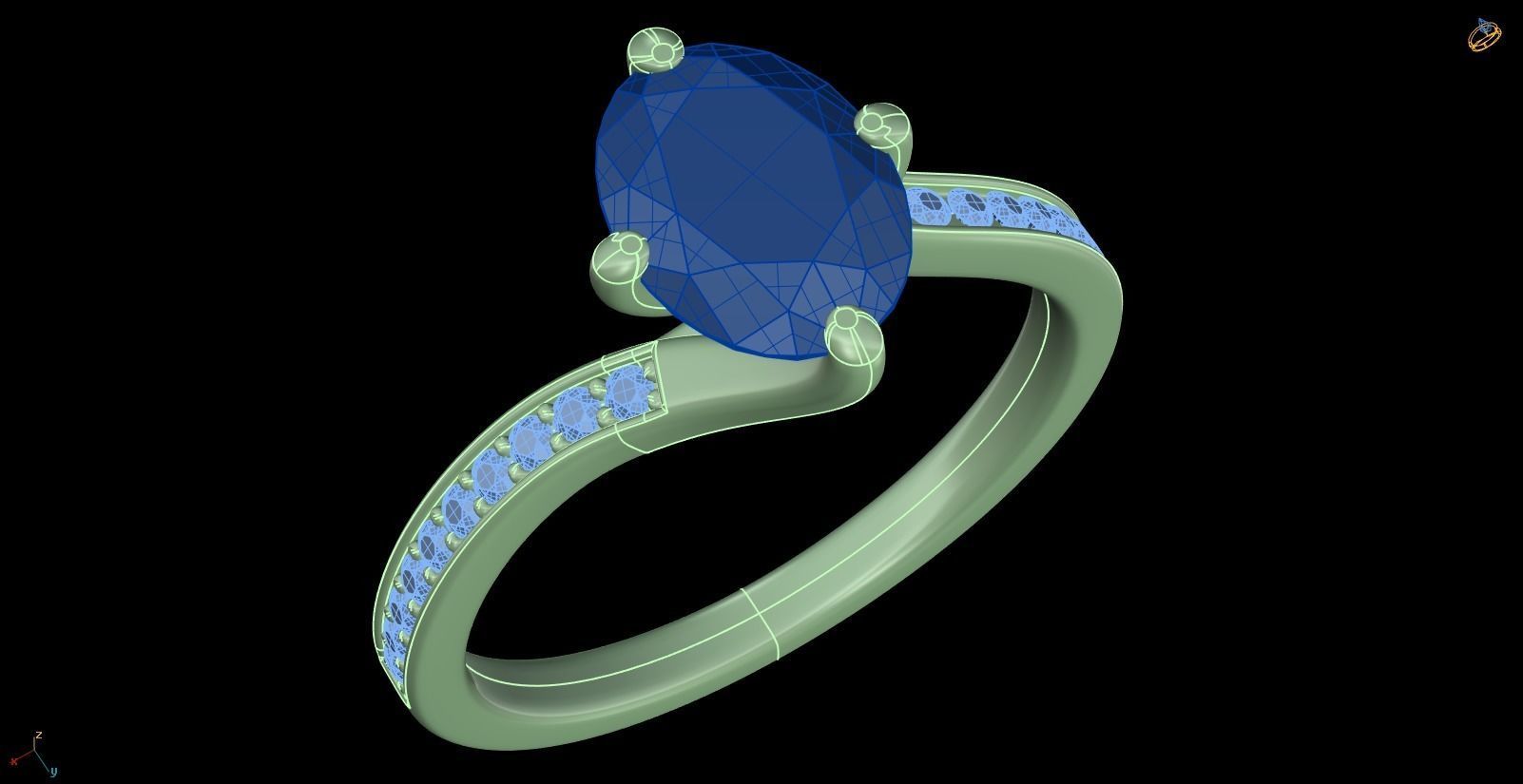 Iight Weight Engagement Ring 3D print model_3