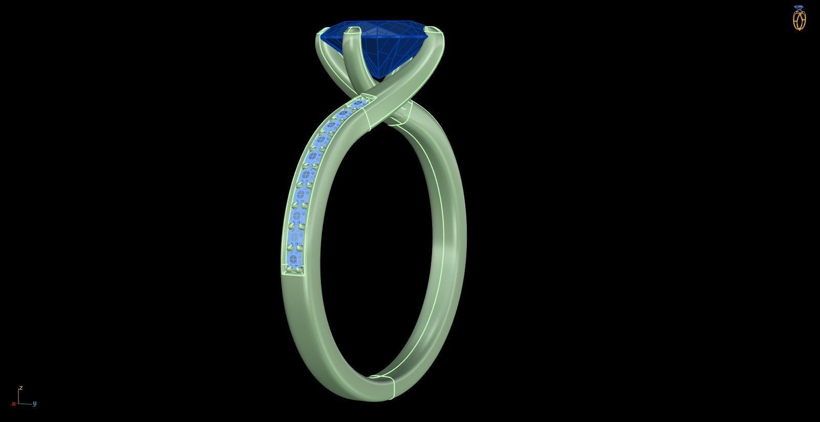 Iight Weight Engagement Ring 3D print model_4