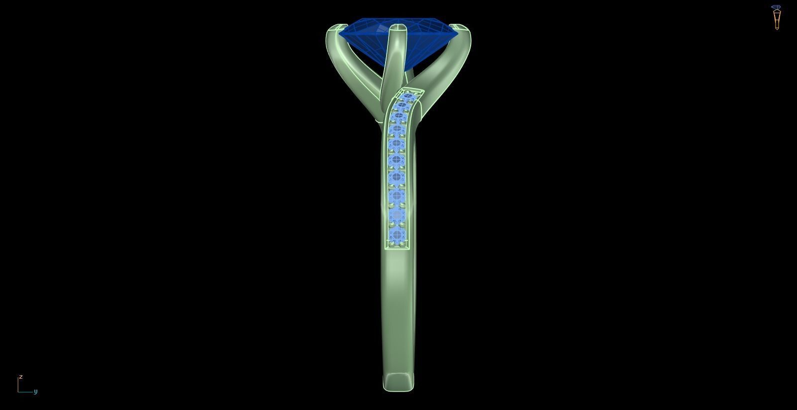 Iight Weight Engagement Ring 3D print model_2