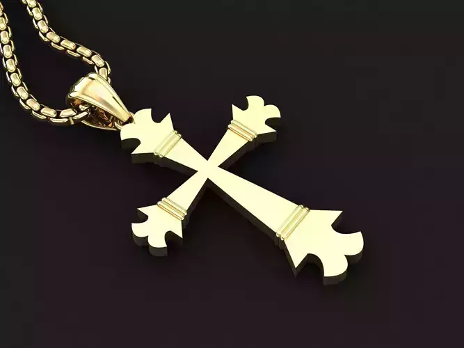 High Cross Pendant Light Gold 18K 3CP001 3D print model