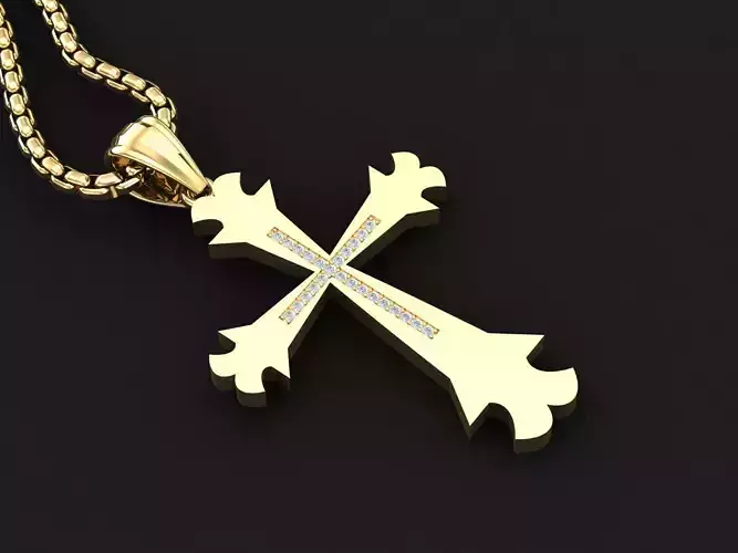 High Cross Pendant Light Gold 18K 3CP039