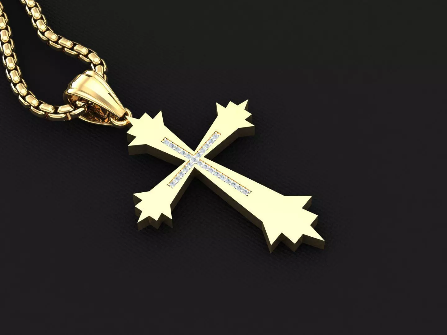 High Cross Pendant Light Gold 18K 3CP033 3D print model