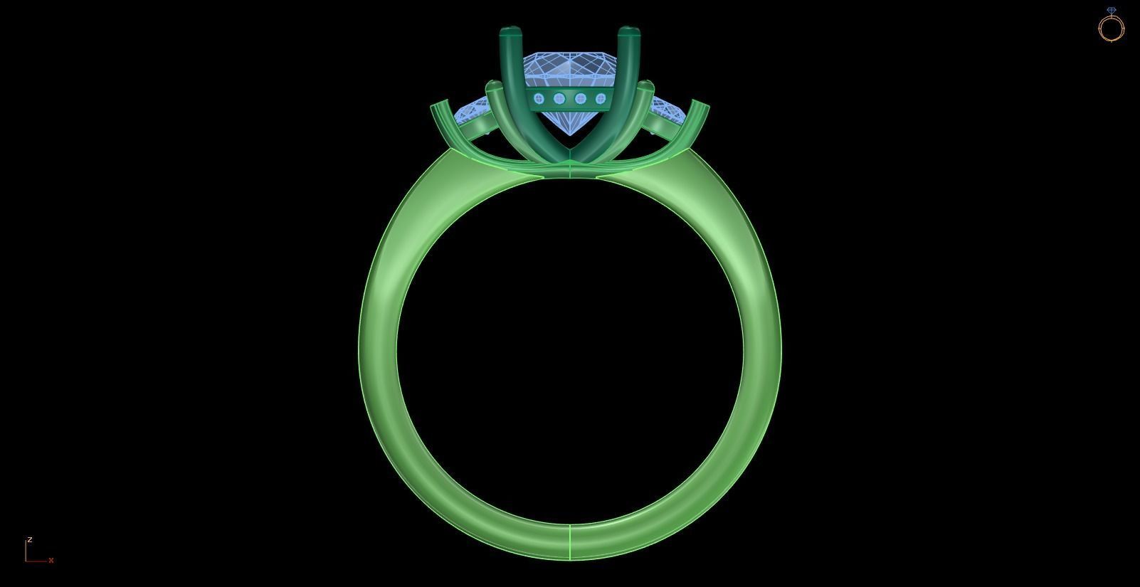 Iight Weight Engagement Ring 3D print model_1