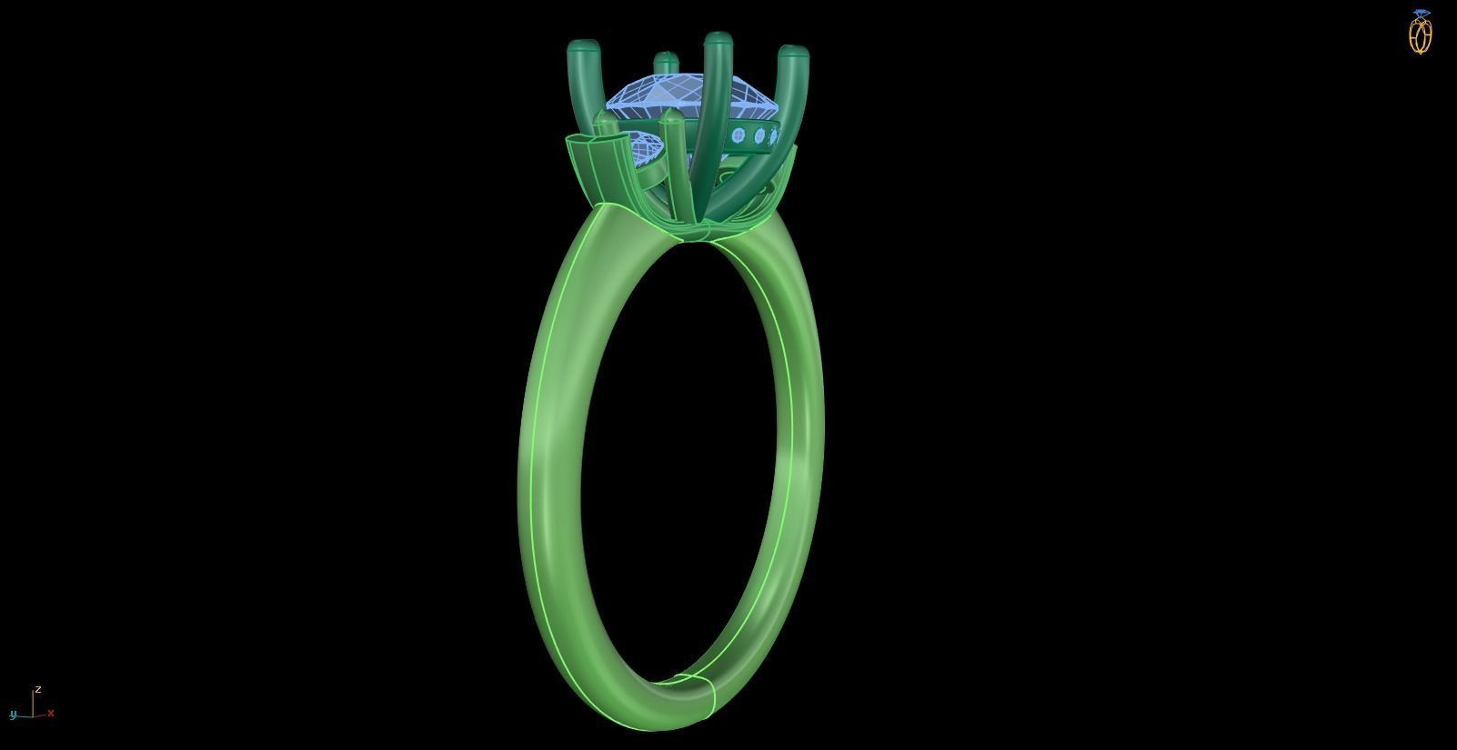 Iight Weight Engagement Ring 3D print model_4