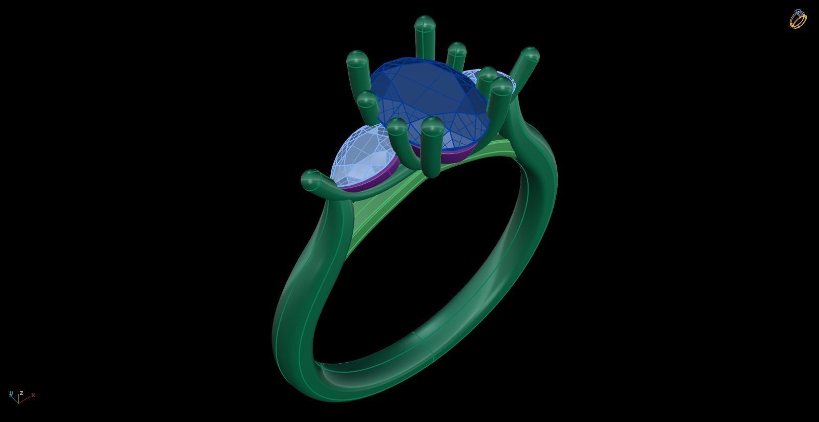 Iight Weight Engagement Ring 3D print model_3