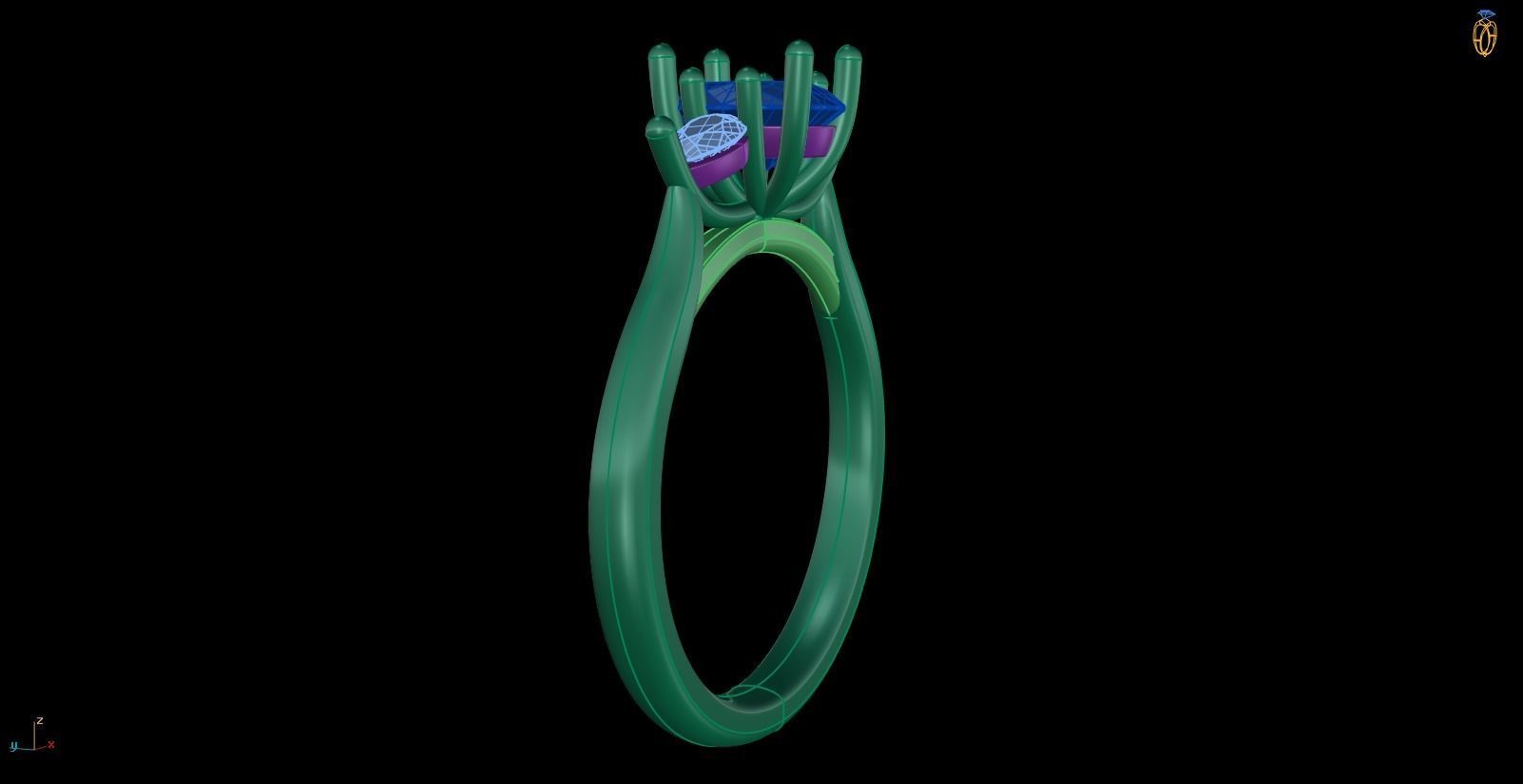Iight Weight Engagement Ring 3D print model_4