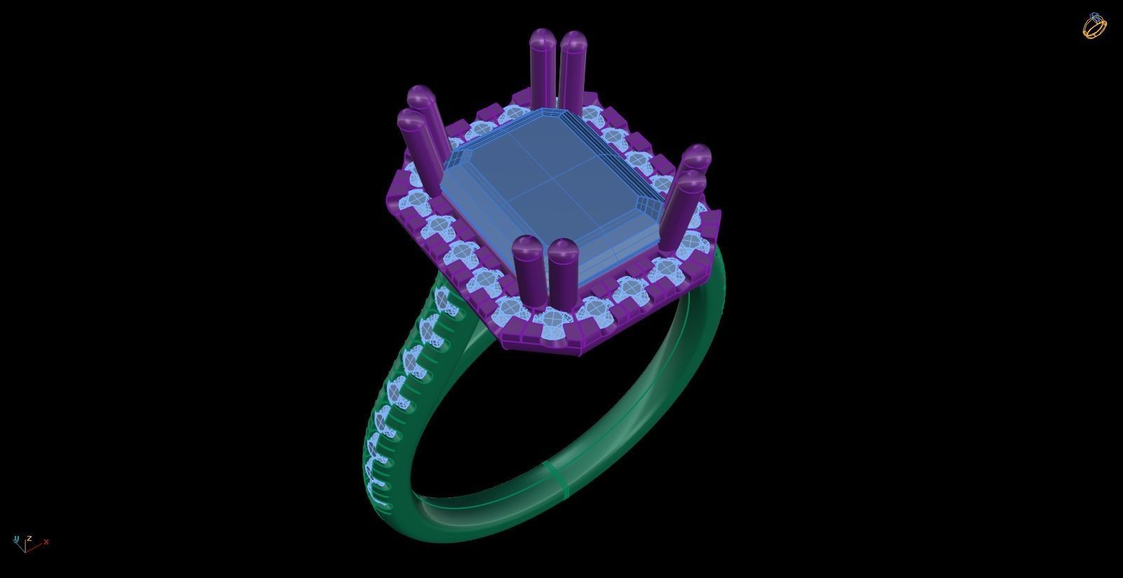 Iight Weight Engagement Ring 3D print model_3