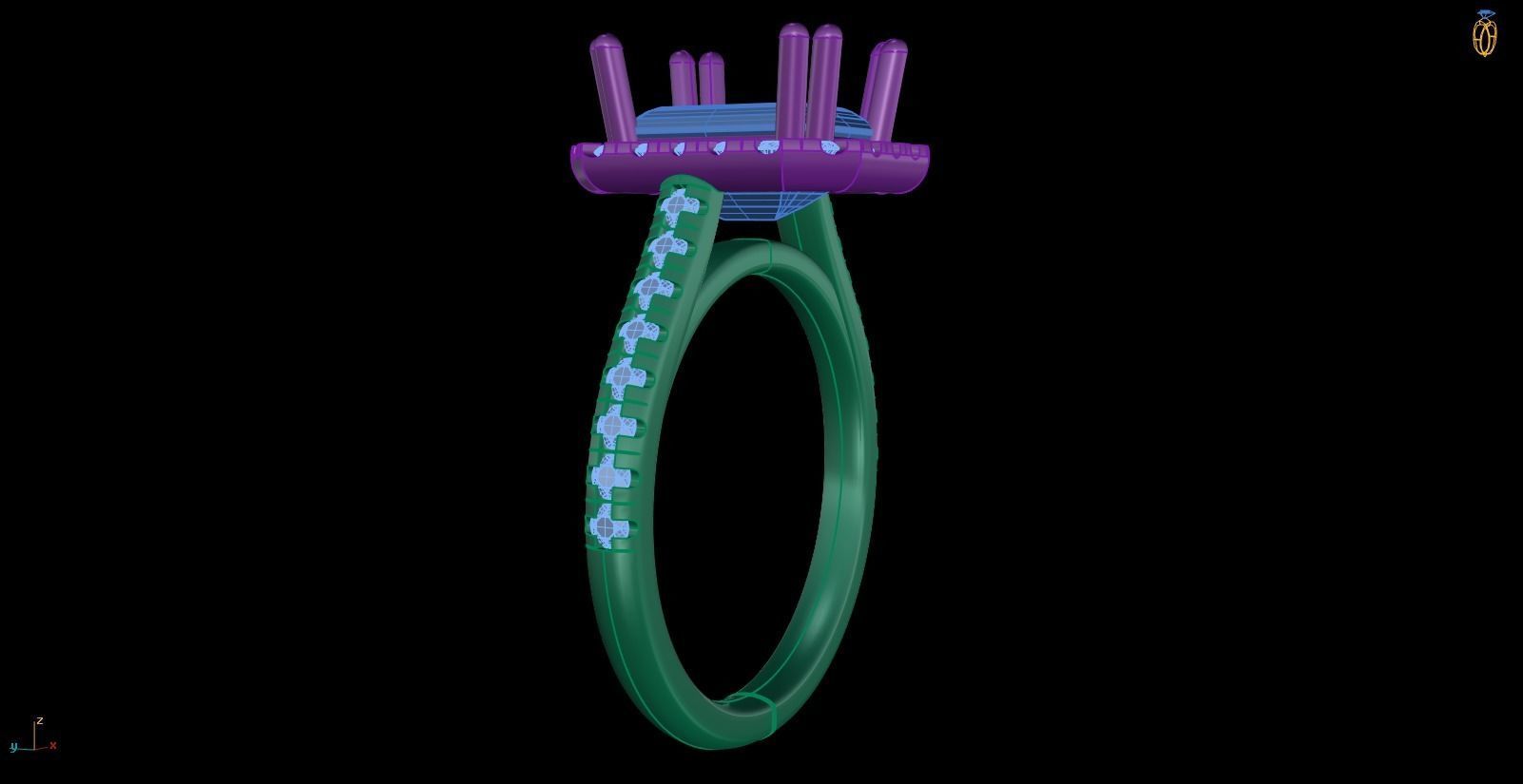 Iight Weight Engagement Ring 3D print model_4