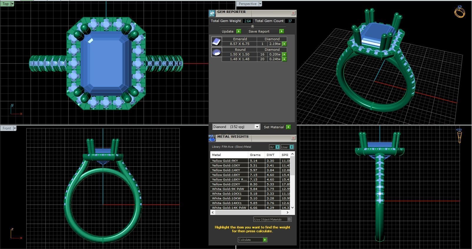 Iight Weight Engagement Ring 3D print model_5