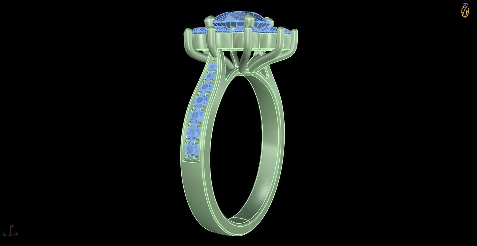 Iight Weight Engagement Ring 3D print model_4